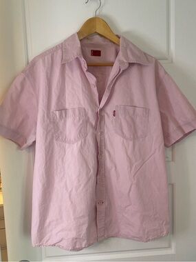 Vintage Levi’s Red Tab Button Up Shirt Large Y2K Light Pink Classic Oxford